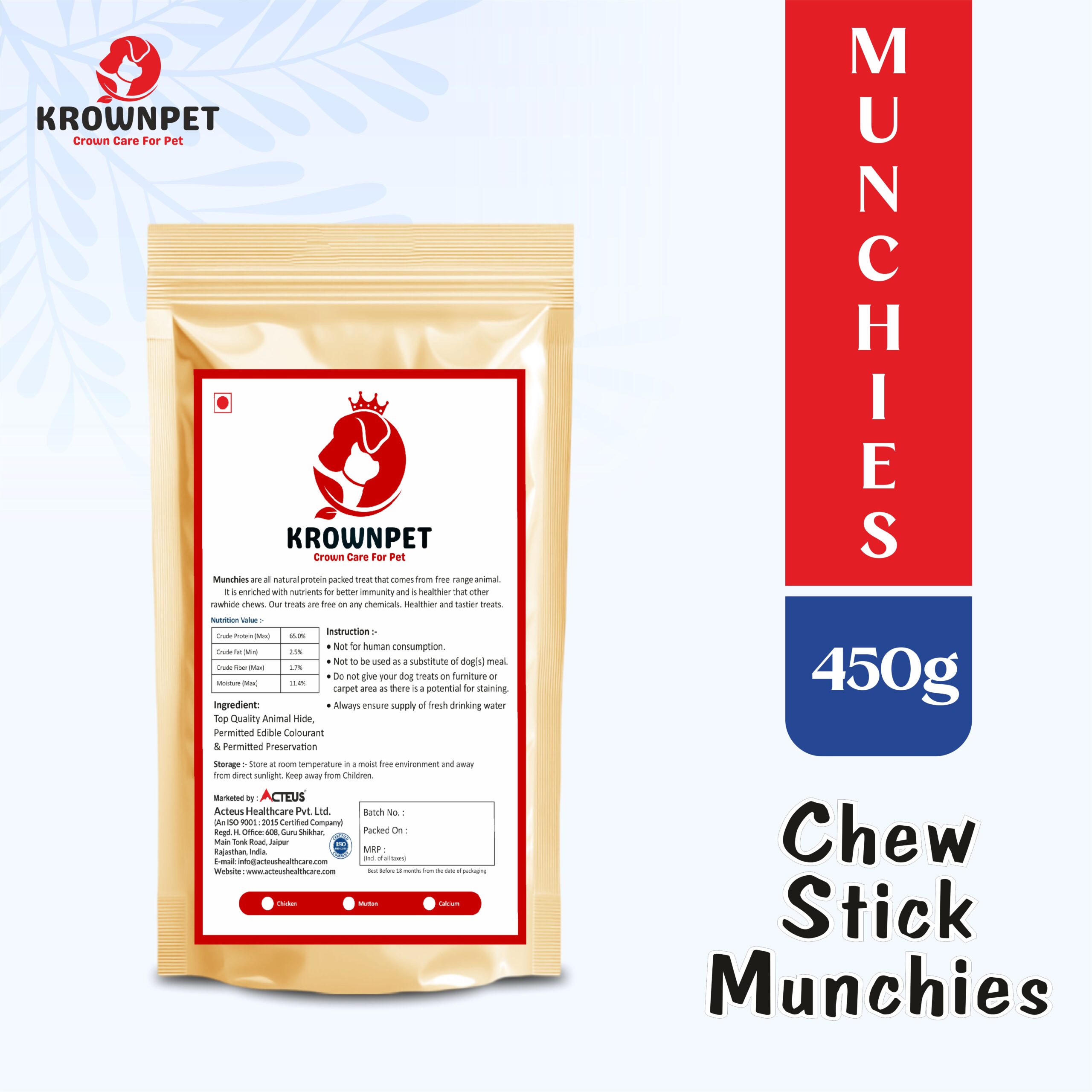 KROWN PET™ Chew Stick Munchies – 450 g - Image 2