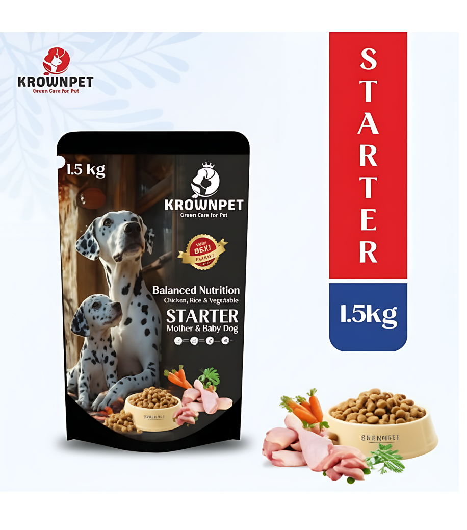 KROWN PET™ Starter Premium Nutrition Dog Food- 1.5kg