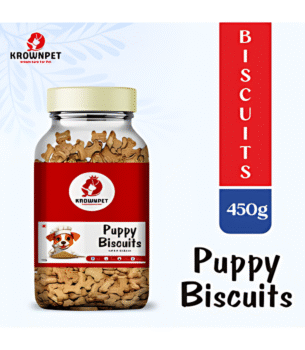 KROWN PET™ Puppy Dog Biscuits – 450g Jar