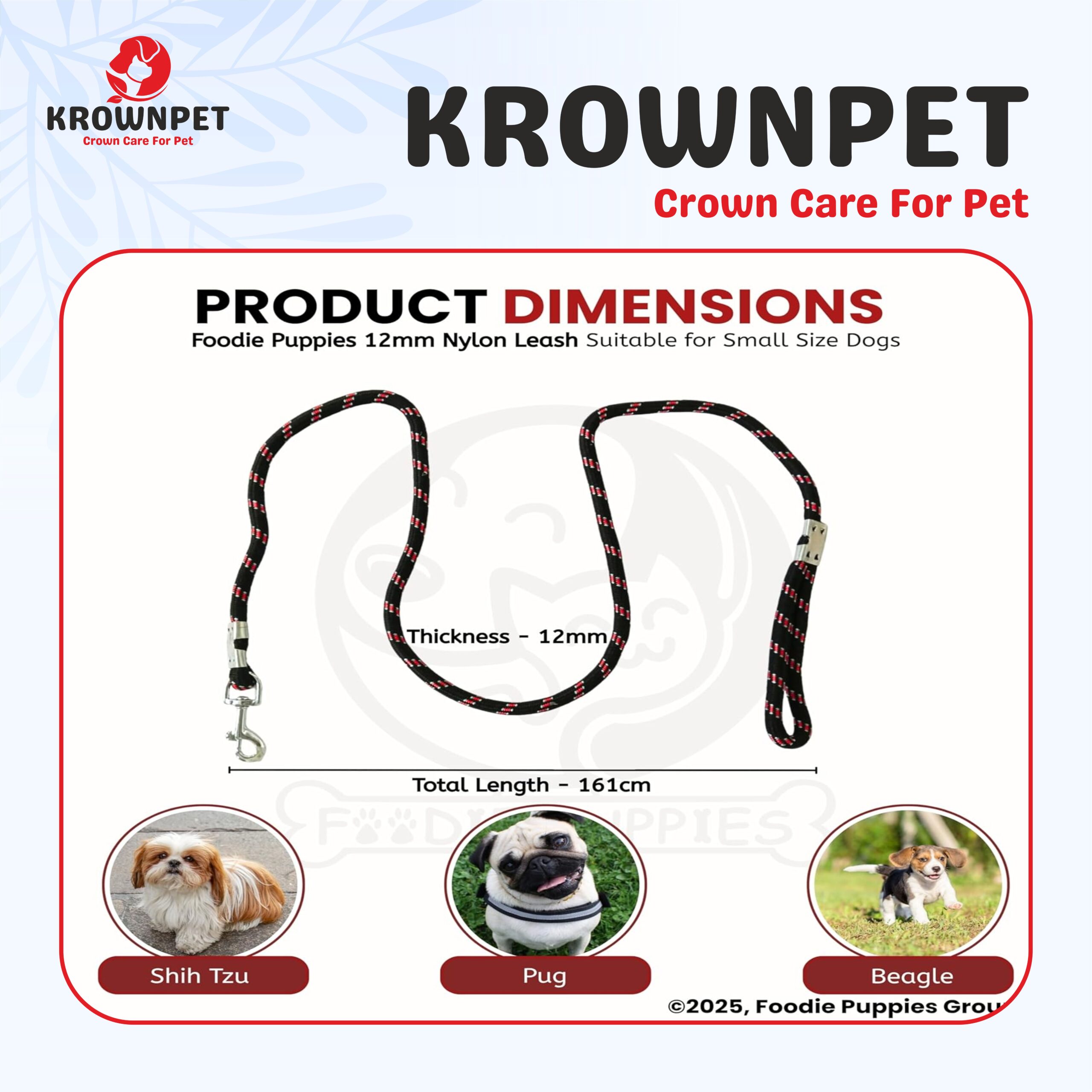 KROWN PET™ Foodie Puppies Nylon Leash (12mm) - Image 7