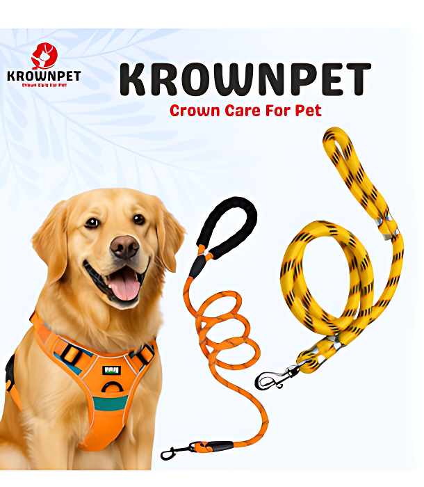 KROWN PET™ Foodie Puppies Nylon Leash (12mm)