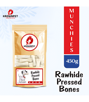 KROWN PET™ Rawhide Pressed Bones – 450g